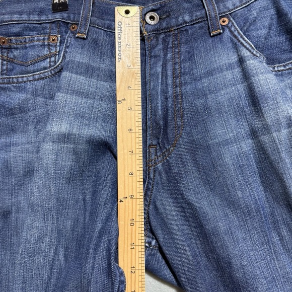 Lucky Brand Straight Leg Jeans Men's 34 Blue Washed USA Made Y2K 5 Pocket Design - Picture 6 of 8